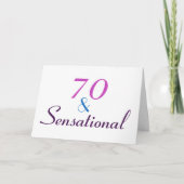 70 en Sensational Personaliseer 70th Birthday Kaar Kaart (Voorkant)
