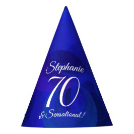 70 en Sensational Royal Blue Birthday Feesthoedjes