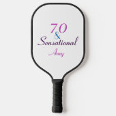 70 en Sensational Seventieth Birthday Personalize Pickleball Paddle (Achterkant)