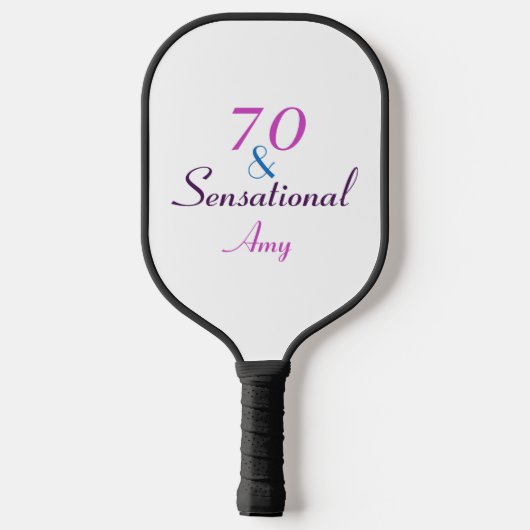 70 en Sensational Seventieth Birthday Personalize Pickleball Paddle (Achterkant)