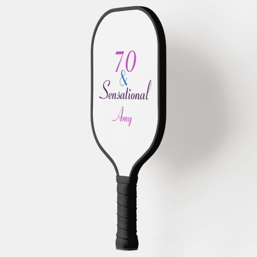 70 en Sensational Seventieth Birthday Personalize Pickleball Paddle (Links)