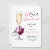 70 en sensationeel verjaardagsfeest kaart (Voorkant)