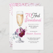 70 en sensationeel verjaardagsfeest kaart (Voorkant / Achterkant)