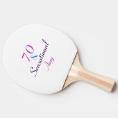70 en Sensationele 70e verjaardag Roze personalise Tafeltennisbatje (Zijkant)