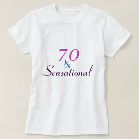 70 en sensationele 70e verjaardag t-shirt (Design voorkant)