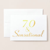 70 en sensationele 70ste verjaardag personaliseren folie kaarten (Voorkant met envelop)