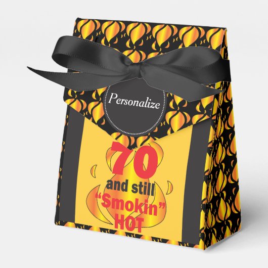 70 en Smokin Hot Party | 70e verjaardag Bedankdoosjes (Voorkant Zijde)