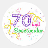 70 en spectaculair ronde sticker (Voorkant)