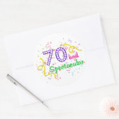 70 en spectaculair ronde sticker (Envelop)