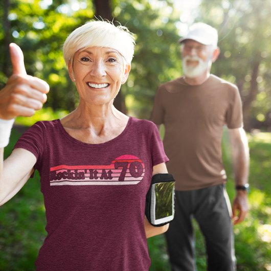 70 en Swanky Retro Roze Palet  Zonsondergang T-shirt