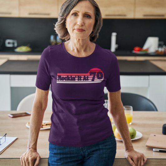 70 en Swanky Retro Roze Palet  Zonsondergang T-shirt