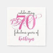 70 fabelachtige Typografie Roze papier Napkins Servet (Voorkant)