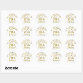 70 & Fabulous Birthday Gold Confetti Ronde Sticker (Vel)