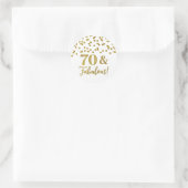 70 & Fabulous Birthday Gold Confetti Ronde Sticker (Tas)
