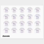 70 & Fabulous Birthday Paars Silver Confetti Ronde Sticker (Vel)