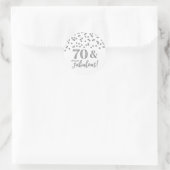 70 & Fabulous Birthday Silver Confetti Ronde Sticker (Tas)