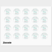 70 & Fabulous Birthday Turquoise Silver Confetti Ronde Sticker (Vel)