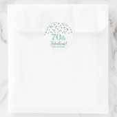 70 & Fabulous Birthday Turquoise Silver Confetti Ronde Sticker (Tas)