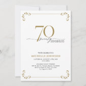 70 & Fabulous Black White en Gold Birthday Kaart (Voorkant)