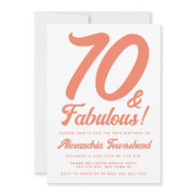 70 & Fabulous Oranje Retro Schrift 70ste Verjaarda