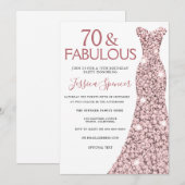 70 & Fabulous Roos Gold Dress 70e verjaardag Kaart (Voorkant / Achterkant)