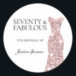 70 & Fabulous Roos Gold Dress 70th Birthday Ronde Sticker<br><div class="desc">70 & Fabulous Roos Gold Dress 70th Birthday Party Sticker Zie overeenkomend collectie in niche en nestwinkel</div>