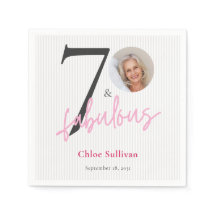 70 & Fabulous Roze Script Foto Verjaardagsfeest