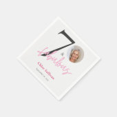 70 & Fabulous Roze Script Foto Verjaardagsfeest Servet (Hoek)