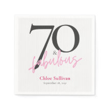 70 & Fabulous Roze Script Verjaardagsfeestje