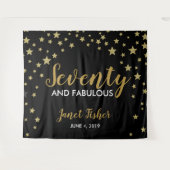 70 & Fabulous verjaardagsdagsbanner Foto Booth bac Wandkleed (Voorkant (horizontaal))