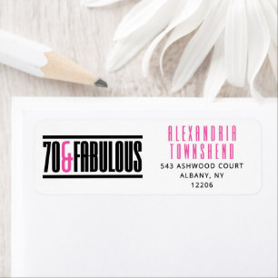 70 & Fabulous Vet Typografie 70ste Verjaardag Etiket