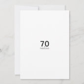70 & Fabulous Zwart Elegant Uitnodiging (Achterkant)