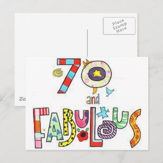 70 & Fantastisch - 70e verjaardag Briefkaart (Voorkant / Achterkant)