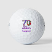 70 FOREVER-ever Fabulous 70th Birthday Kleurrijk Golfballen (Voorkant)
