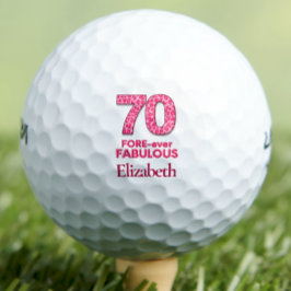 70 FOREVER-ever Fabulous 70th Birthday Pink Leopar Golfballen