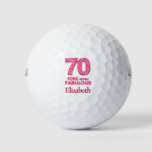 70 FOREVER-ever Fabulous 70th Birthday Pink Leopar Golfballen (Voorkant)