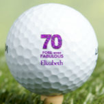 70 FOREVER-ever Fabulous 70th Birthday Purple Flow Golfballen<br><div class="desc">70 FOREVER-ever Fabulous 70th Birthday Purple Flowers Golfballen. Vier een mijlpaal in stijl met dit elegante en speelse ontwerp van de golfbal! Met een gedurfde "70" in een chique paarse bloemmotief, de zin "FOREVER-ever Fabulous" en een aanpasbare naam, is deze golfbal de perfecte aandenken of feestgunst voor een golfliefhebbende dame....</div>