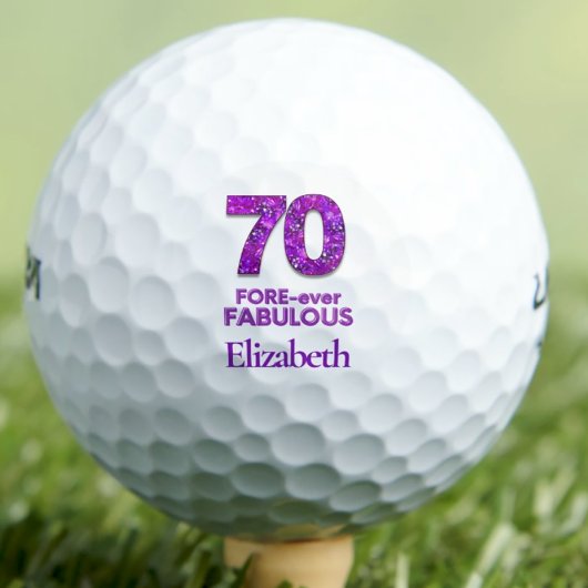 70 FOREVER-ever Fabulous 70th Birthday Purple Flow Golfballen