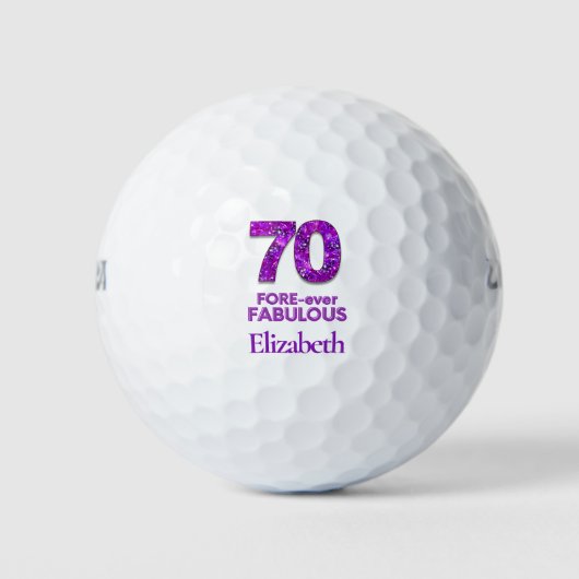 70 FOREVER-ever Fabulous 70th Birthday Purple Flow Golfballen (Voorkant)