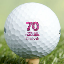 70 FOREVER-ever Fabulous 70th Birthday Roze Bloeme Golfballen
