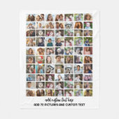 70 Foto Collage Raster - Aangepaste Tekst - Wit Fleece Deken (Voorkant)
