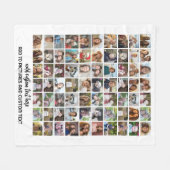 70 Foto Collage Raster - Aangepaste Tekst - Wit Fleece Deken (Voorkant (Horizontaal))