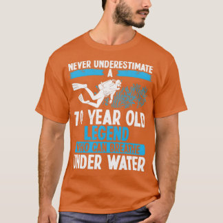 70 Geboortende scuba 70 jaar oud T-shirt