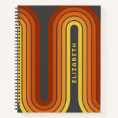 70 Geïnspireerde lijn Kunst zonnerood Oranje gele  Notitieboek (Voorkant)