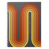 70 Geïnspireerde lijn Kunst zonnerood Oranje gele Notitieboek (Voorkant)