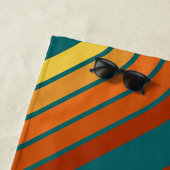 70 Geïnspireerde lijn Kunst zonnerood Oranje gele Strandlaken (In situ)