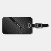 70 Geïnspireerde lijnArt-schaduwen van grijs en zw Bagagelabel (Voorkant horizontaal)