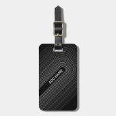 70 Geïnspireerde lijnArt-schaduwen van grijs en zw Bagagelabel (Voorkant verticaal)