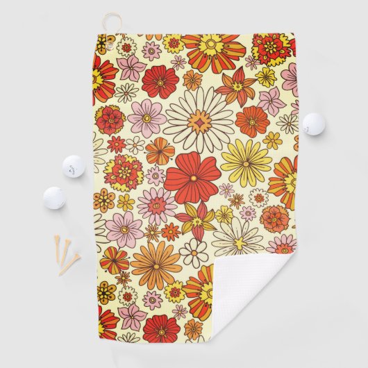 70 geïnspireerde warme bloemdruk golfhanddoek (Insitu)