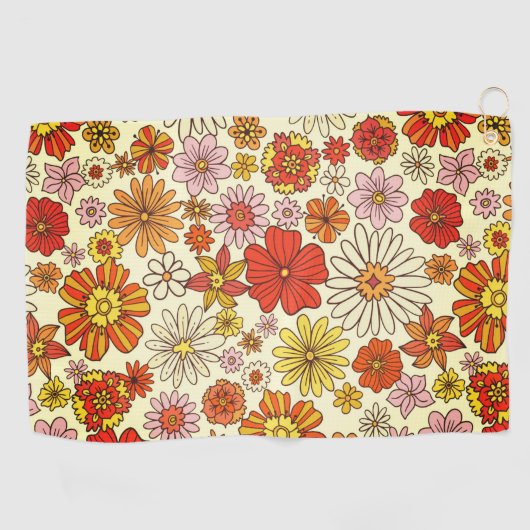 70 geïnspireerde warme bloemdruk golfhanddoek (Horizontaal)